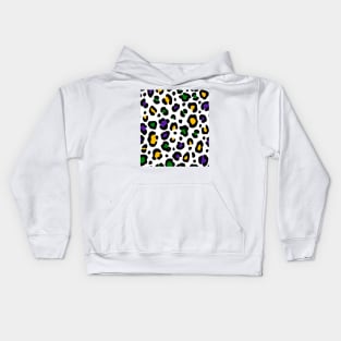 Mardi Gras Cheetah Print Kids Hoodie